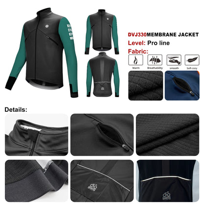 DAREVIE Cycling Men's Jacket WindProof Fleece Pro Cycling Jackets Longsleeve Warm Soft Brushed Pro Breathable Bicycle Clothing