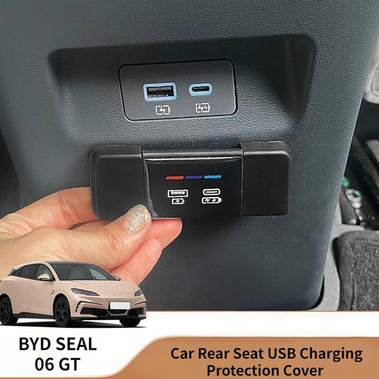 BYD Car Rear Seat USB Charging Protection Cover for BYD Seal 06 GT Charging Port Modification Dustproof Decorative Trim ABS
