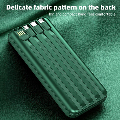 20000mAh Wireless Power Bank Fast Charging Built-in Quad Power Cable Mobile Phone Charger For Iphone 13 14 15 Xiaomi Samsung
