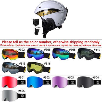LOCLE Ski Helmet Men Women Integrally-molded Children Kids Skiing Helmet Skateboard Ski Snowboard Motorcycle Snowmobile Helmet