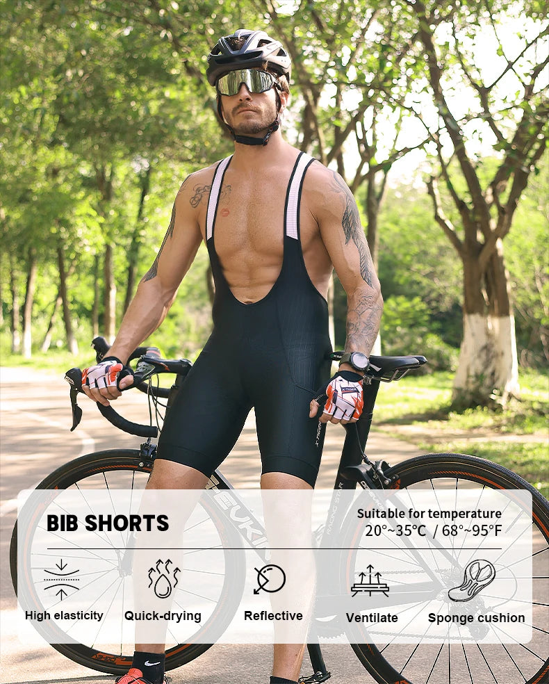 X-TIGER Pro Men's Cycling Bib Shorts Bretelle Professional Cyclist MTB Road Tights Bicycle Clothing For Long Distance Riding