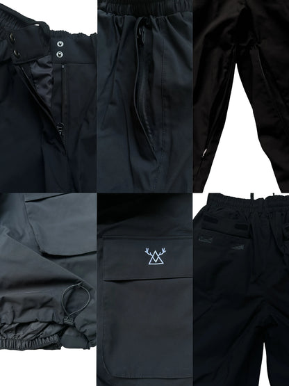 2025 Male Cargo Ski Pants Winter New Loose Skiing Baggy Pants Men Warm Snow Bib Overall Clothes 3L Waterproof Snowboard Trousers