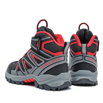 Kids Hiking Boots Boys Girls Outdoor Walking Climbing Sneaker Comfortable Snow Shoes Hiker Boot Antiskid Steel Buckle Sole