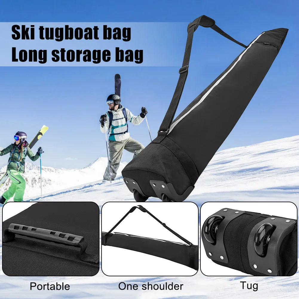 Store Transport Snowboard Bag with High-Capacity Waterproof Wheel Winter Ski Equipment Storage Bag for Outdoor Skiing Equipment