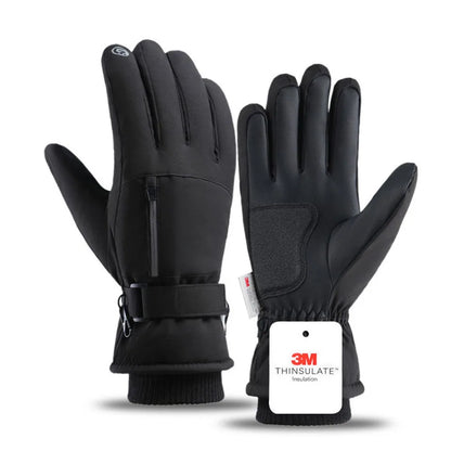 GOBYGO 1Pair Winter Ski Gloves Thickened Cold Non-slip Waterproof Touch Screen Gloves Extended Wrist Riding Ski Gloves Men Women