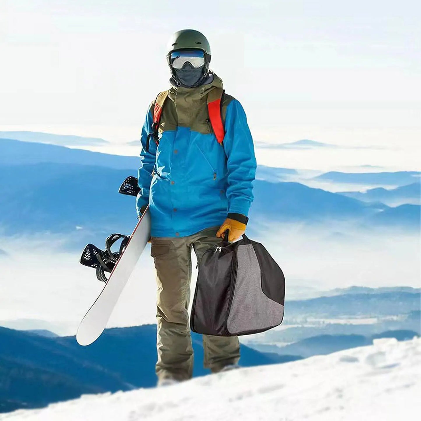 Winter Snow Ski Boot Bag Handbag Portable Ski Apparel Gloves Luggage Crossbody Bag for Travel Snowboarding Outdoor Winter Sports