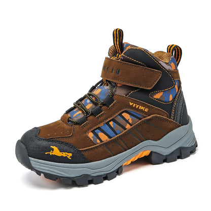 Kids Hiking Boots Boys Girls Outdoor Walking Climbing Sneaker Comfortable Snow Shoes Hiker Boot Antiskid Steel Buckle Sole