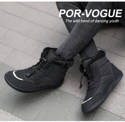Clearance_2024 women's barefoot snow boots warm snow boots outdoor hiking shoes winter fur ankle boots women's boot Barefoot Ank