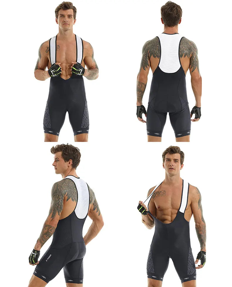 Cycling Bib Shorts 5D Gel Pad Mountain Bike Shorts Bretelle Pockets Outdoor Breathable UPF50+ Bike Tight Bicycle Shorts