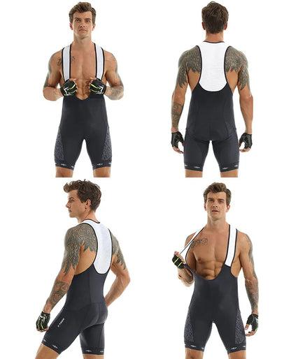 Cycling Bib Shorts 5D Gel Pad Mountain Bike Shorts Bretelle Pockets Outdoor Breathable UPF50+ Bike Tight Bicycle Shorts