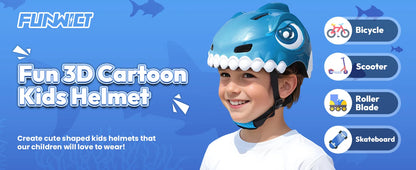 FUNWICT Kids Bicycle Helmet Children Sports Safety Protection Knee Elbow Pad Sets Balance Bike Roller Skating Cycling Helmets