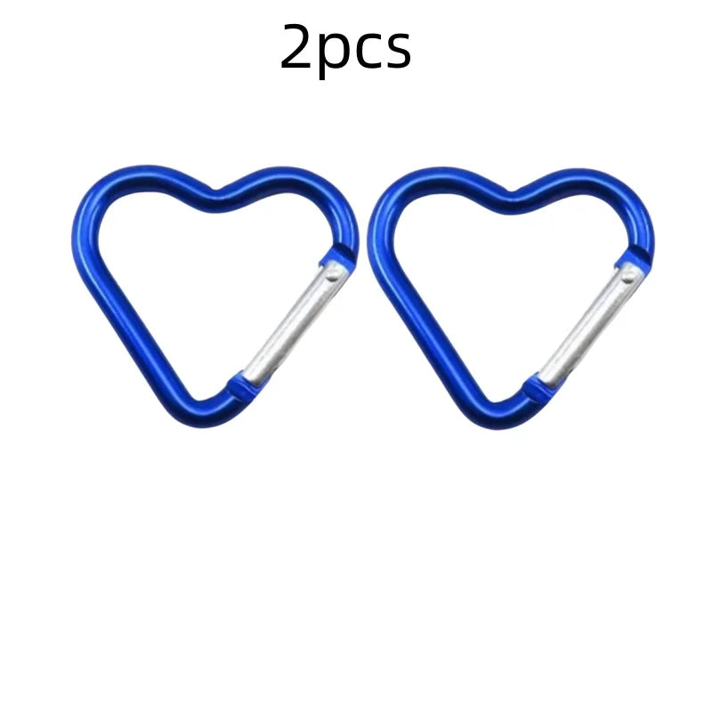 Outdoor Carabiner Heart Shape Keychain Clip Aluminum Alloy Rings Climbing Clips Spring Snap Hook Carabiner Durable