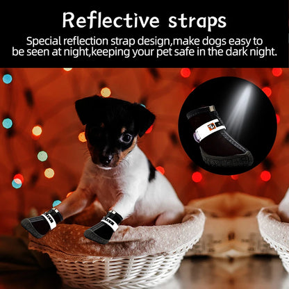Dog Shoes Non-Slip Soles Thick Plush Protection Paw Pet Shoes Warm For Dog Non-Slip Dog Shoes Breathable Climbing Pets Booties