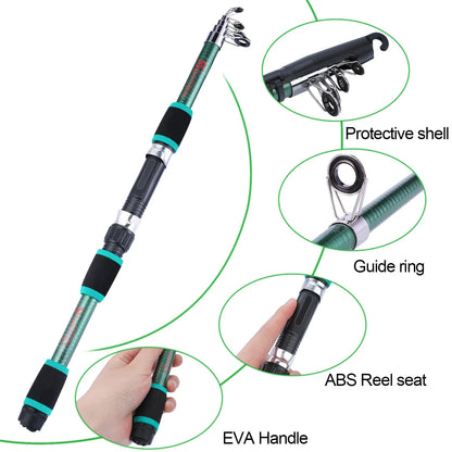 Sougayilang 1.8M Spinning Fishing Rod M Power Children Fishing Rod Telescopic Rock Fishing Rod Carp Feeder Rod Surf Beginner Rod