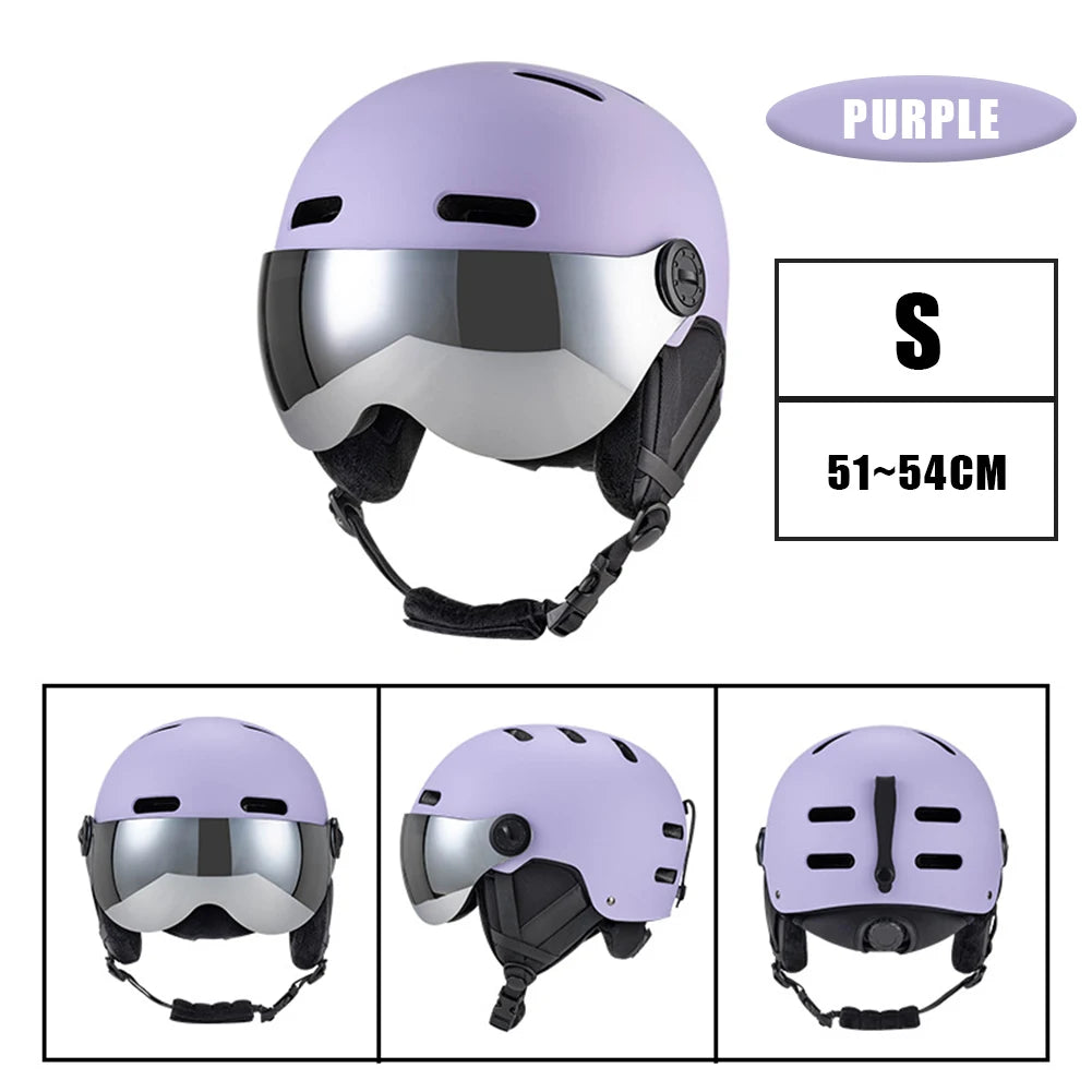 Skiing Helmet Snowboard Helmet With Detachable Glasses Winter Outdoor Sports Ski Helmet Safety Skateboard Skiing Snowboard Snow