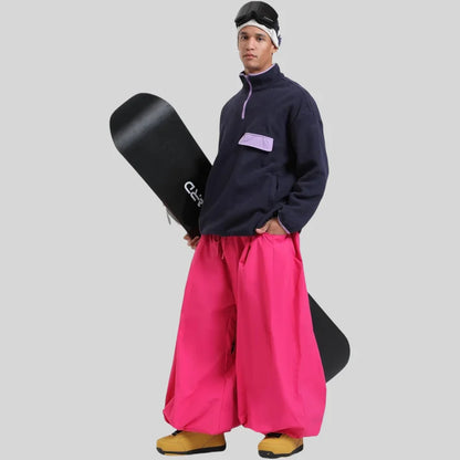 GSOU SNOW Plus Size Winter Ski Trousers Super Baggy Men Snowboard Clothes Women Snow Pants Outdoor Sports Winterproof Breathable
