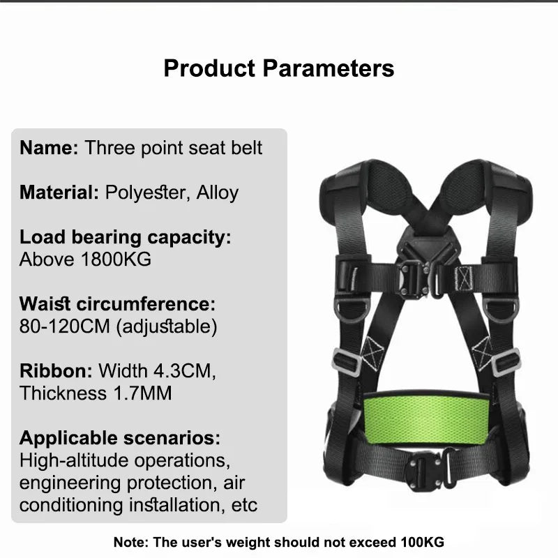 High-altitude Work Safety Belt Rope Set Outdoor Rock Climbing Electrician Construction Safety Harness Protective Equipment