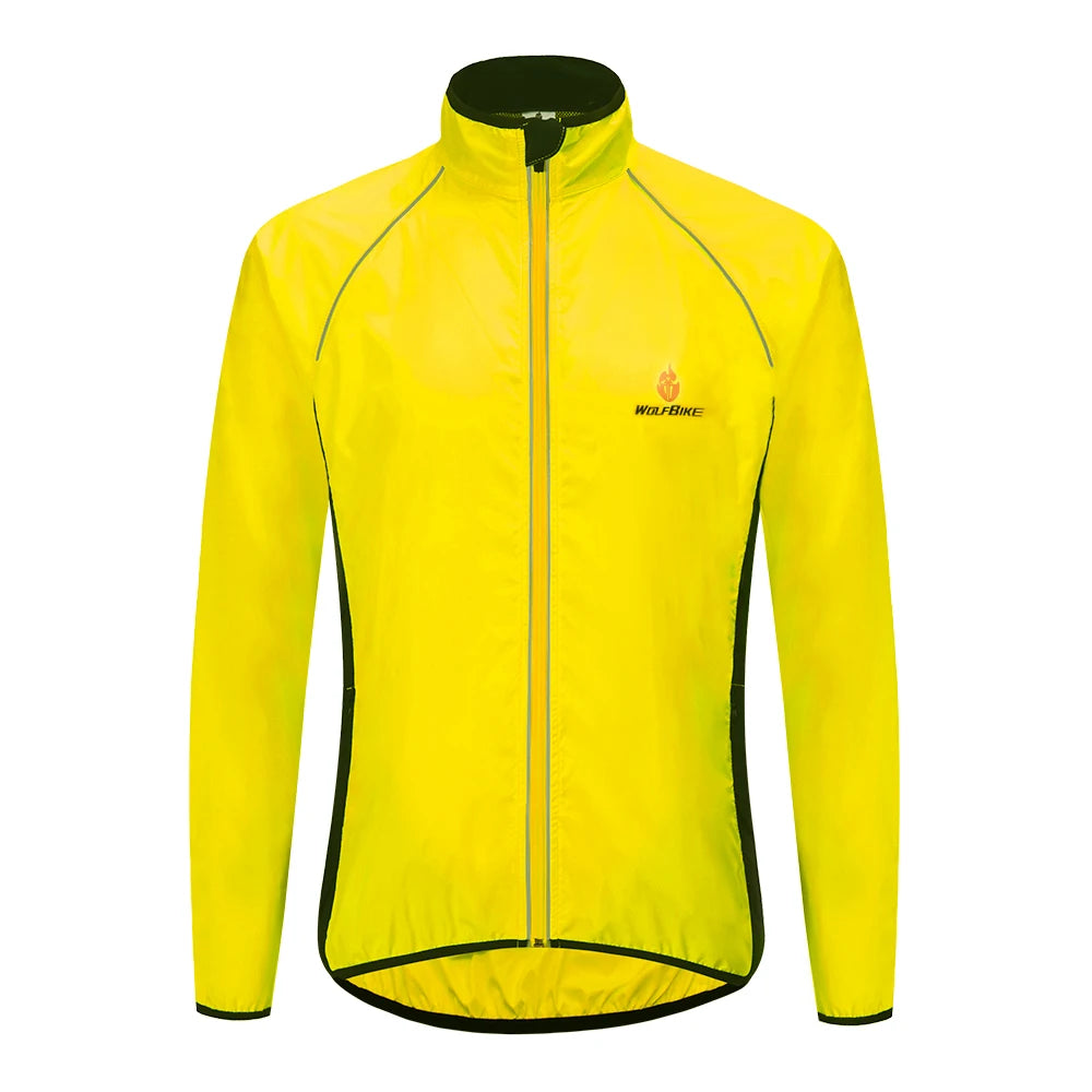 WOSAWE Men Windproof Waterproof Reflective Cycling Jacket MTB Bicycle Long Sleeve Windbreaker Sleeveless Vest Bike Coat Jersey