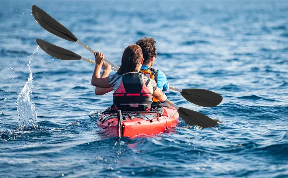 1 Pair Kayak Paddles Heavy Duty Aluminium Alloy Kayak Oars Adjustable Length Detachable Portable Paddles for Inflatable Kayaks