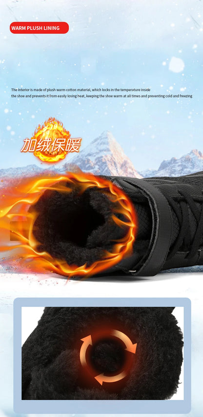 Winter Kids Wide Toe Barefoot Shoes Waterproof Snow Boots Outdoor Girls' Boy Comfortable and Warm Fur Snow Hiking Boot Warm Boot