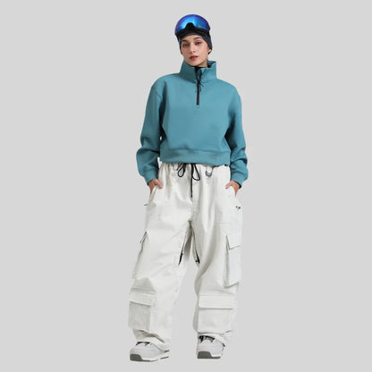 GSOU SNOW Winter Multi Pockets Ski Pants Men Loose Snow Pants Warm Windproof Skiing Trousers Outdoor Sports Breathable Britches