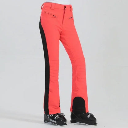 Ladies High Elasticity Skiing Pants Women Slim Winter Trousers 2025 Alpine Sport Ski Pants Outdoor Warm Waterproof Snow Clothes