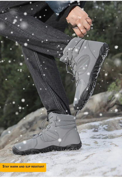 Men Women Waterproof Winter Boots Snow Barefoot Casual Shoes Outdoor Warm Work Shoes Ankle Shoes for Trekking Climbing Hiking