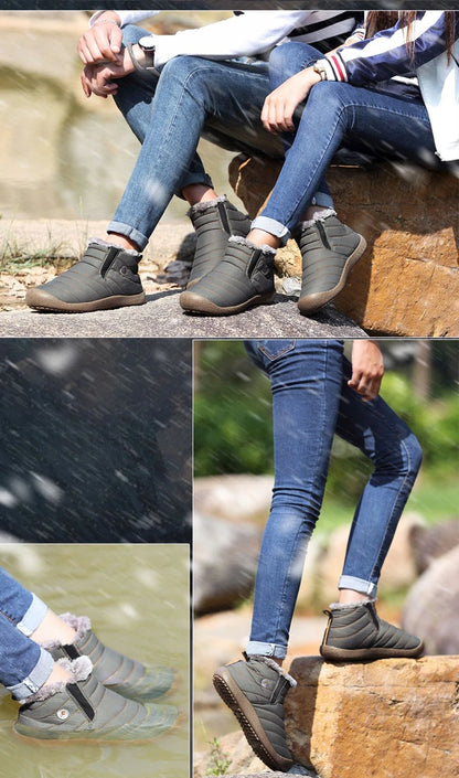 Men Winter Shoes Solid 3 Colors Men's Snow Boots Plush Inside Bottom Keep Warm Waterproof Ski Boots Plus Size 36 - 48
