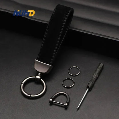 Suede Car Keychain For Rolls-Royce Lamborghini Bentley Ferrari Maybach McLaren Key Rings Metal Anti-loss Protector Accessories
