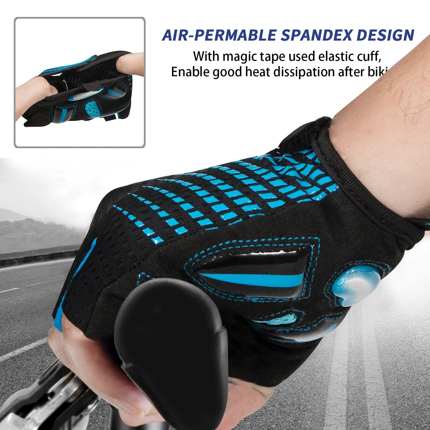 MOREOK Cycling Gloves,Breathable Bicycle Gloves,5MM Gel Pads Non-Slip Mountain Bike Gloves MTB Road Biking Gloves for Men Women