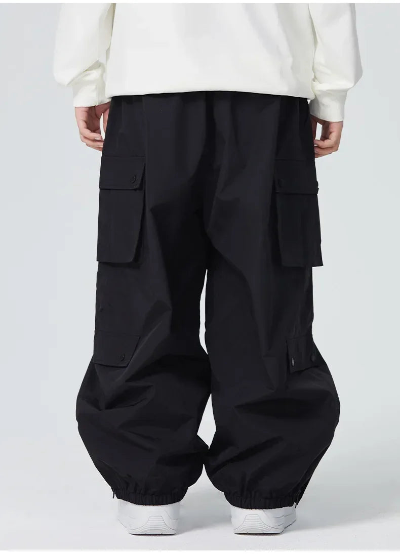 Winter Man Snow Pants 2025 New Women Waterproof Ski Overalls Loose Couple Skiing Pants Outdoor Sport Pro Warm Windproof Trousers