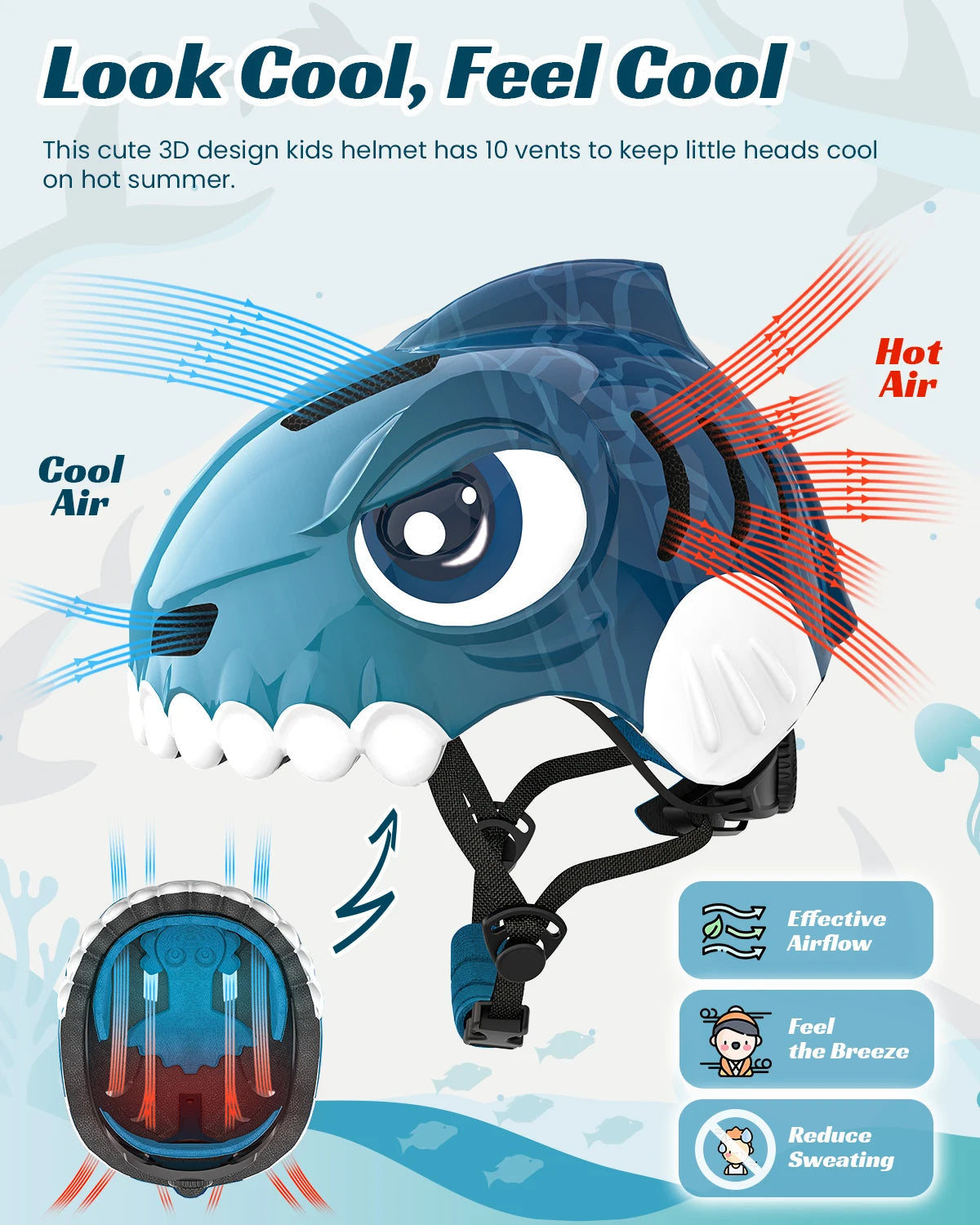 FUNWICT Kids Bicycle Helmet Children Sports Safety Protection Knee Elbow Pad Sets Balance Bike Roller Skating Cycling Helmets