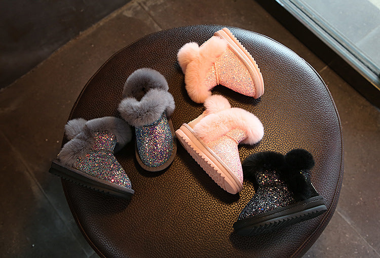 2023 Winter Kids Fashion snow boots thick Child Genuine Leather warm plush soft bottom baby girls boots winter ski boot for baby