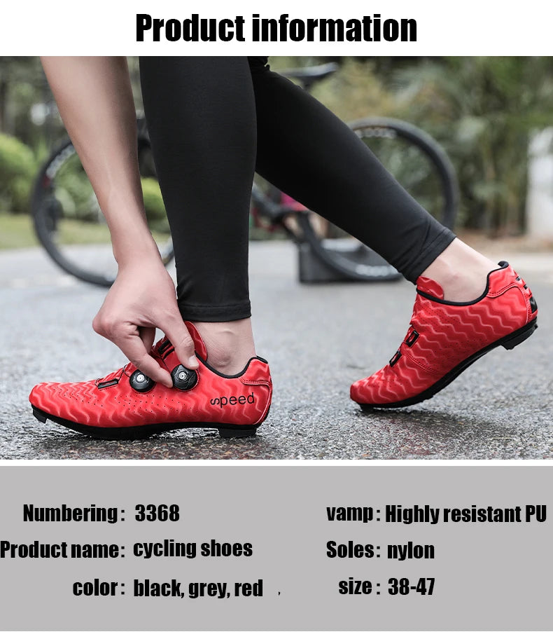 Professional Men Cycling Shoes Breathable Hard-Soled Booster Road Cycling Lock Shoes Women SPD Road Cycling Competition Shoes