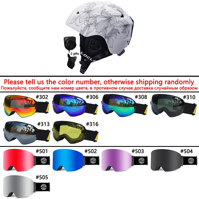 LOCLE Ski Helmet Men Women Integrally-molded Children Kids Skiing Helmet Skateboard Ski Snowboard Motorcycle Snowmobile Helmet
