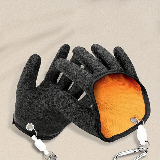 Fishing Catching Gloves Magnet Release Anti-slip Waterproof Fishing Gloves