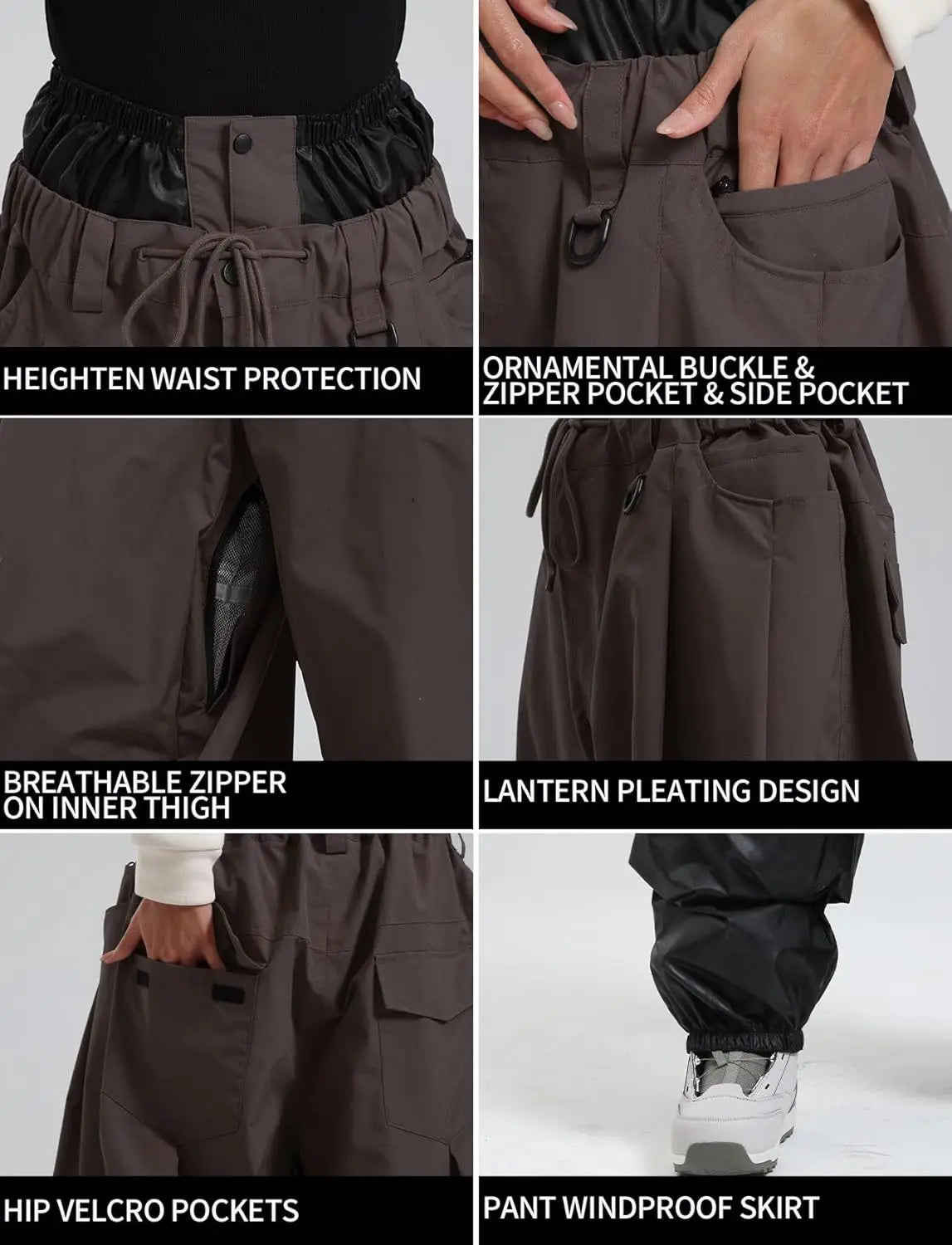 GSOU SNOW Plus Size Winter Ski Trousers Super Baggy Men Snowboard Clothes Women Snow Pants Outdoor Sports Winterproof Breathable