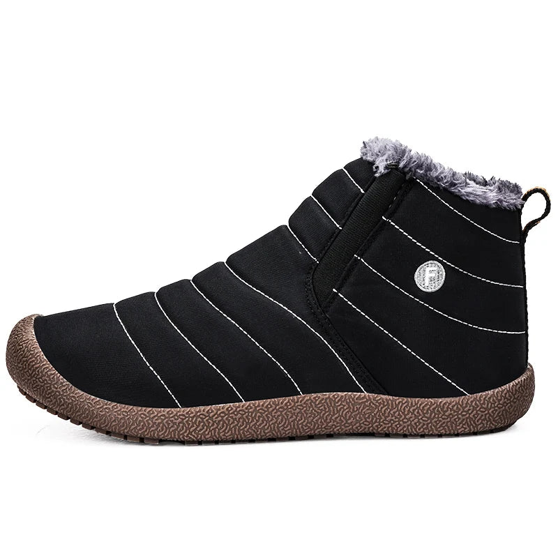 Men Winter Shoes Solid 3 Colors Men's Snow Boots Plush Inside Bottom Keep Warm Waterproof Ski Boots Plus Size 36 - 48