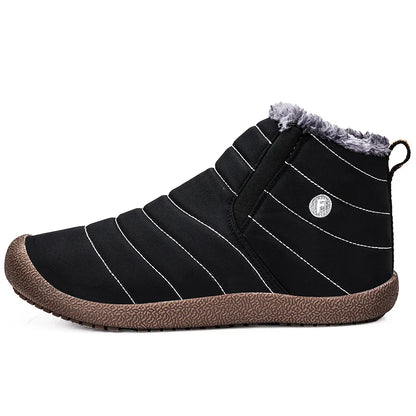 Men Winter Shoes Solid 3 Colors Men's Snow Boots Plush Inside Bottom Keep Warm Waterproof Ski Boots Plus Size 36 - 48