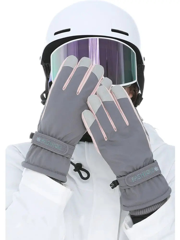 1 Pair Ski Gloves Waterproof aAnd Windproof - Thickened Warm Snow Gloves, Snowboard  Touch Screen Cycling WinterGloves