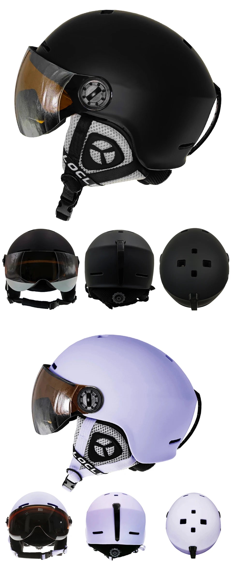 LOCLE Upgrade Skiing Helmet Men Women Children Ultralight Snowboard Skateboard Motorcycle Snowmobile Ski Helmet Visor Goggles