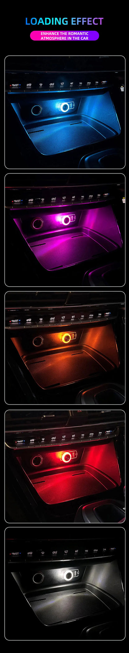 1pc Colorful Portable USB Mini LED Ambient Light for Car Interior Computer Atmosphere Lamp Plug and Play Night Light