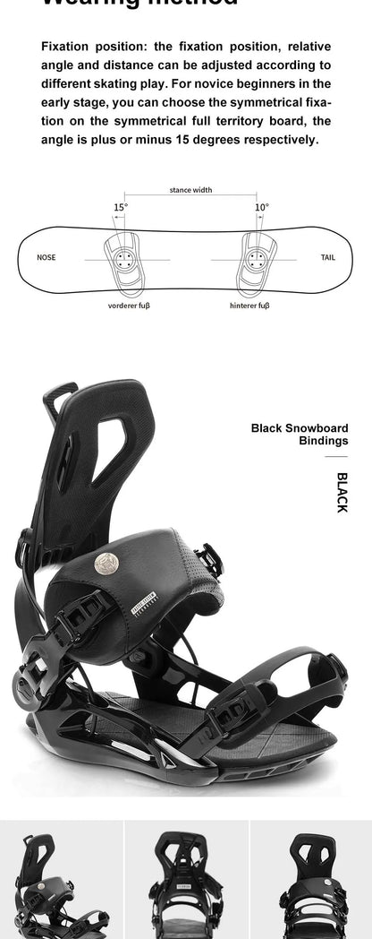TERROR FS630 Step-In Snowboard Bindings Men Women 3D Highback EVA Shock Absorption Freestyle All-Mountain Quick Entry