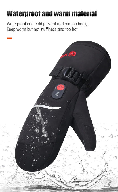 Winter Gloves Crab Finger Style Heating Hand Warm Electric Thermal Gloves Waterproof Snowboard Cycling Motorcycle Bicycle Skiing