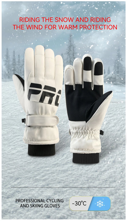 Waterproof ski gloves for women, warm and windproof for men, with added insulation and thickness. Suitable for cycling, outdoor