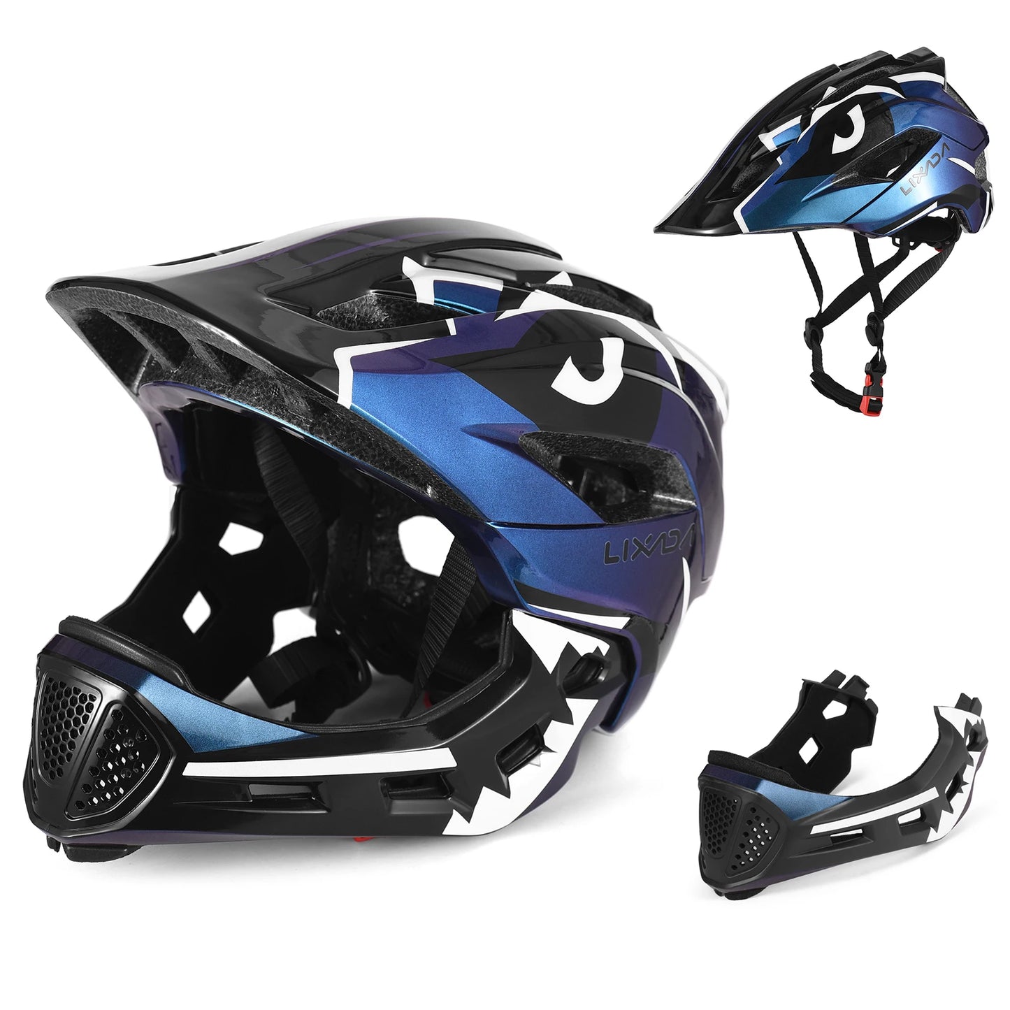 Kids Detachable Full Face Helmet Children Sports Safety Helmet for Cycling Skateboarding Roller Skating