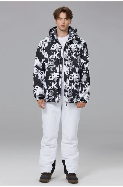 New Male Ski Jacket For Winter Men's Breathable Waterproof Windproof Warm Snowboarding Jacket Outdoor Sports Skiing Tops For Men