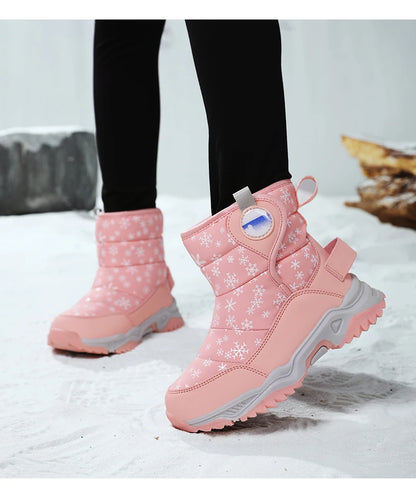 Hot Sell Girls Boots Children Snow Boots For Boys Fashion Sneakers Winter Kids Warm Snow Boots Sport Fashion Leather Shoes