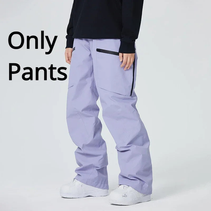 2025 Winter Women Ski Pants Snowfield Windproof Snowboard Sport Trousers Warm Man Loose Overalls New Pro Waterproof Skiing Pants