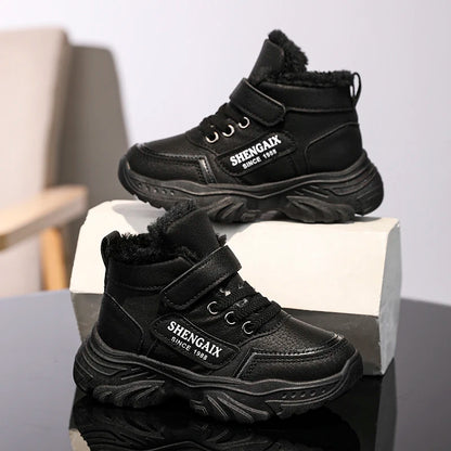 Children's Snow Boots Winter Thikcen Warm Plush Boys Sport Shoes Girls Non-slip Sneakers Student Shoes Kids Outdoor Hiking Boots